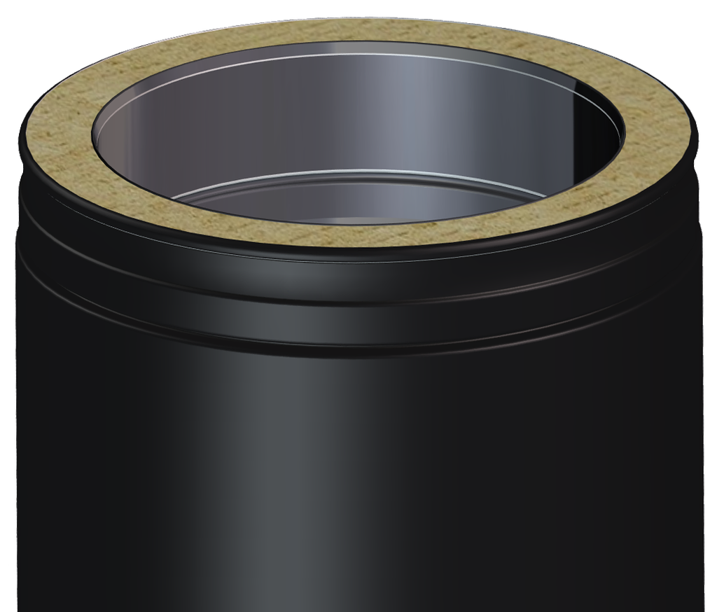 Matt Black Twin Wall Length of Pipe - 300mm