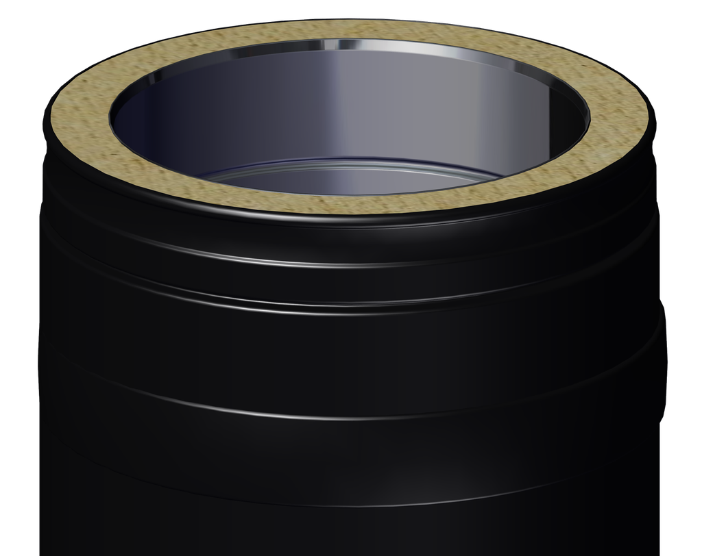 Matt Black Twin Wall Adjustable Length of Pipe - 280mm to 420mm