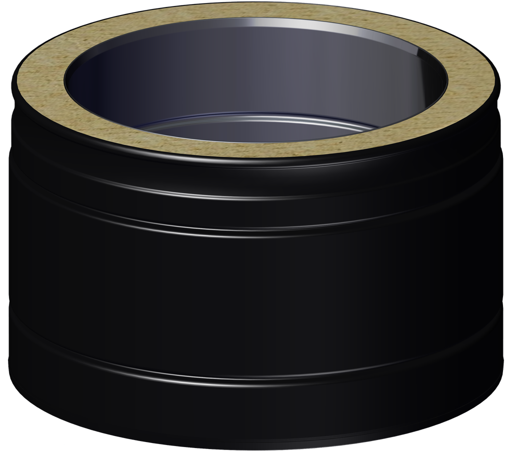 Matt Black Twin Wall Length of Pipe - 100mm