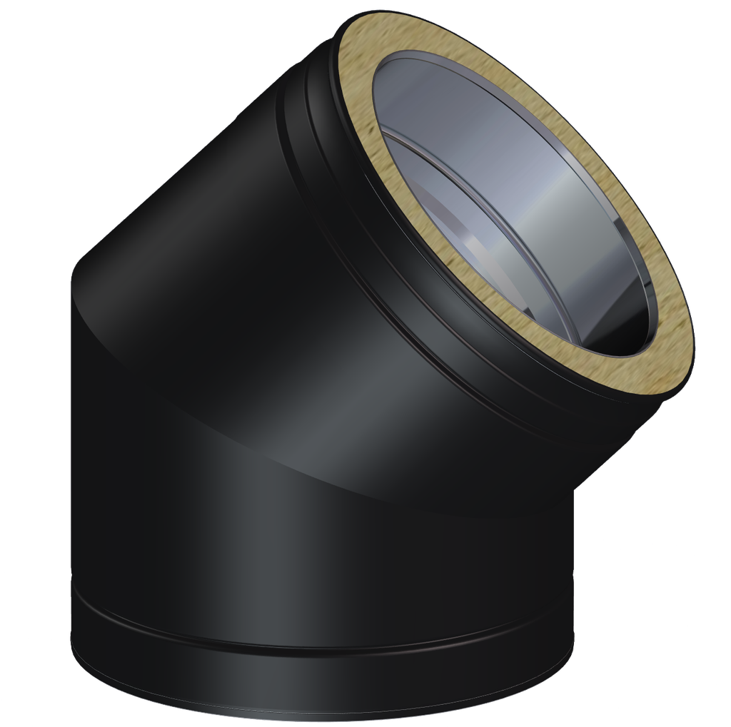 Matt Black Twin Wall 45˚ Elbow