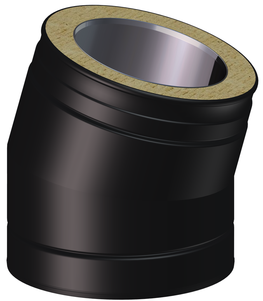 Matt Black Twin Wall 15˚ Elbow