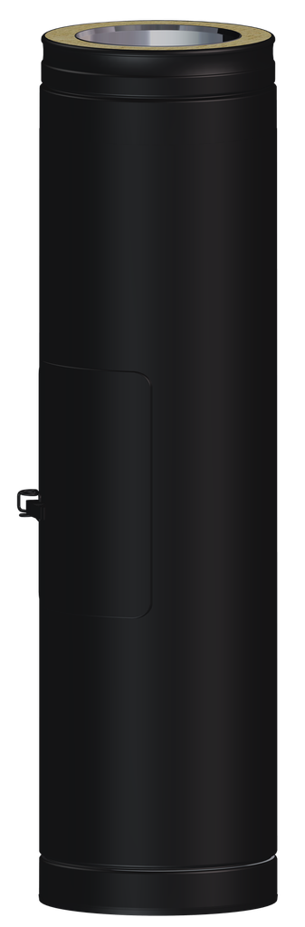 Matt Black Twin Wall Inspection Length of Pipe - 500mm