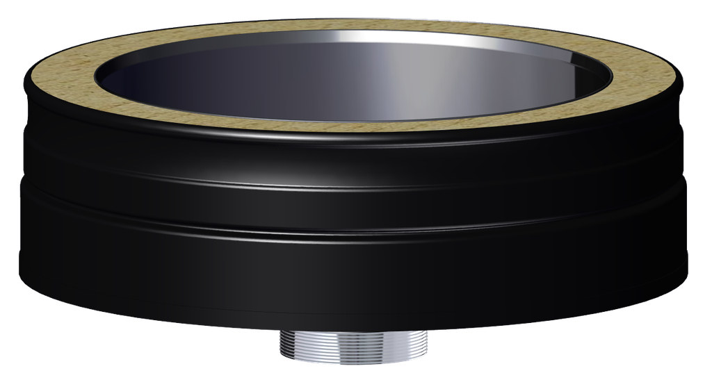Matt Black Twin Wall Soot Collector with Drain