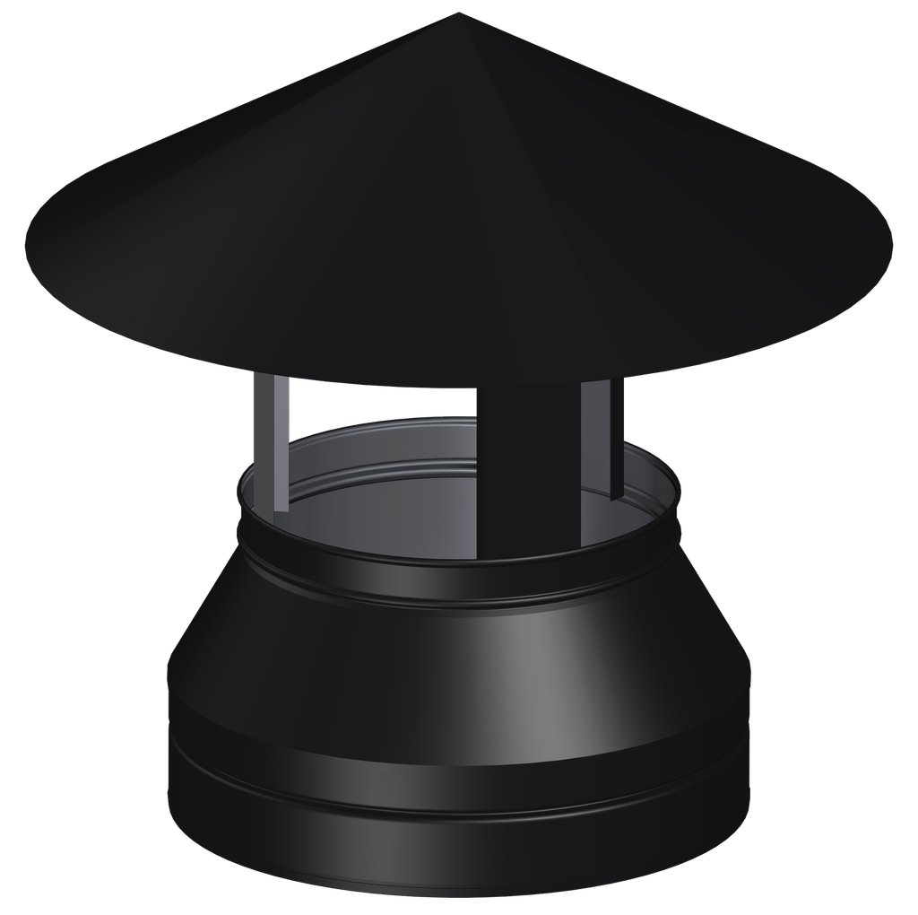 Matt Black Twin Wall Rain Cap