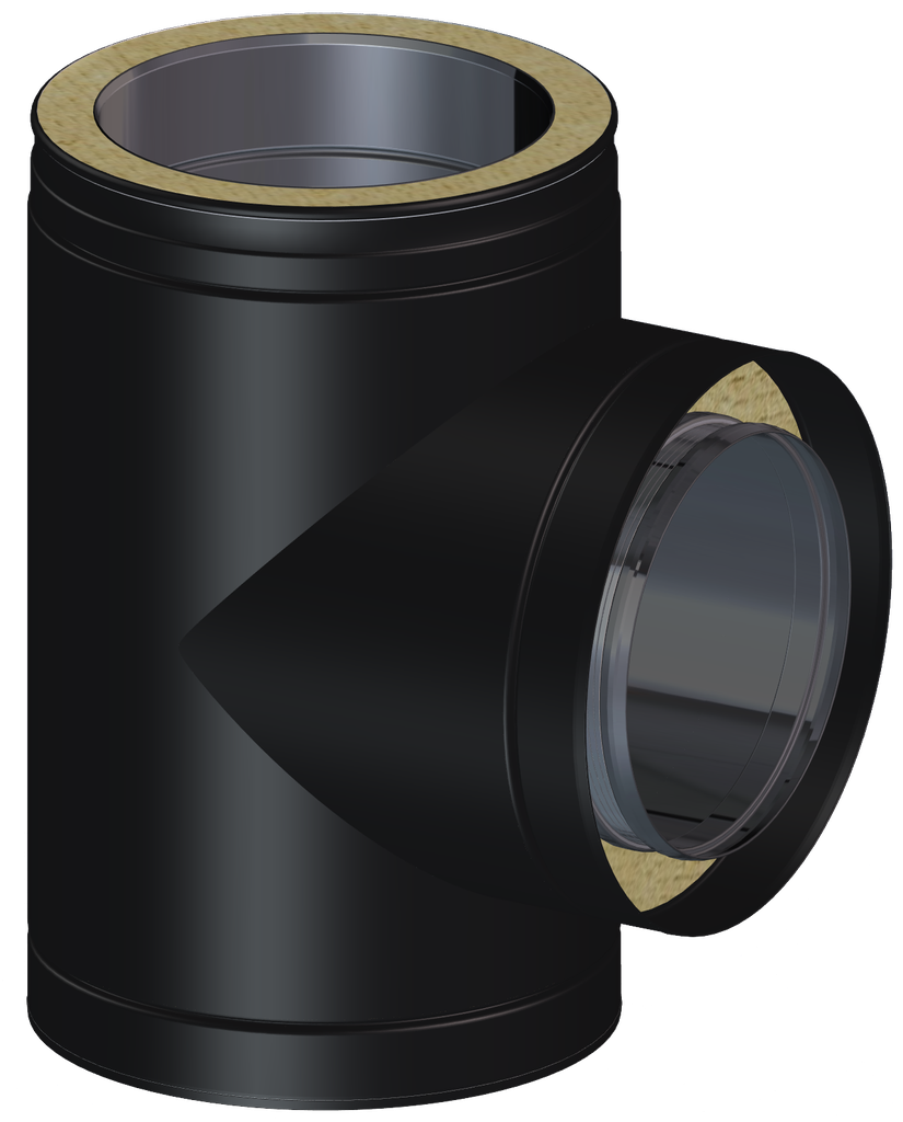 Matt Black Twin Wall 90˚ Tee