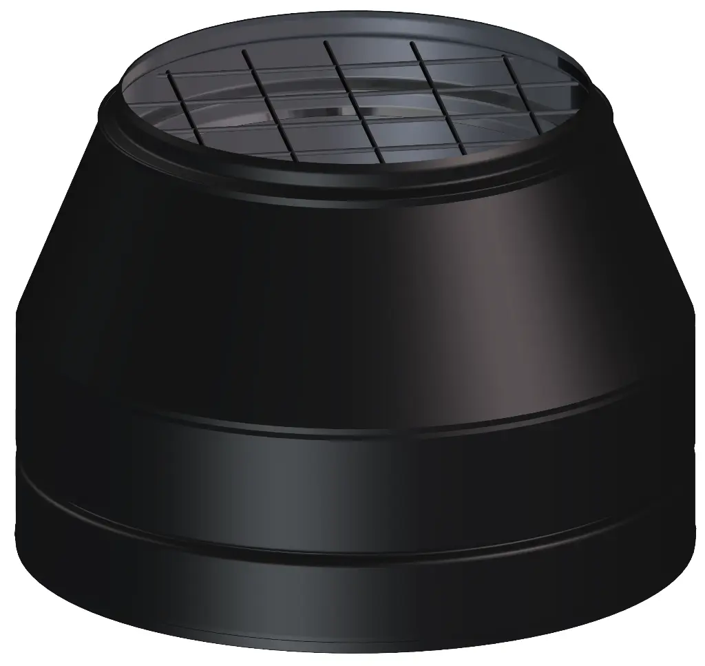 Matt Black Twin Wall Open Terminal with Mesh