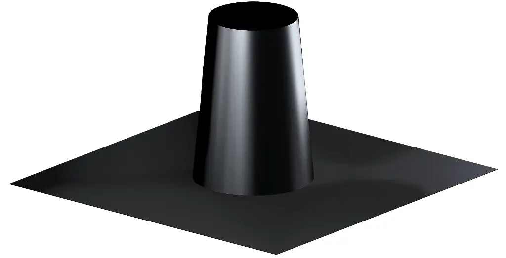 Matt Black Twin Wall Flat Flashing h200 Lead Base