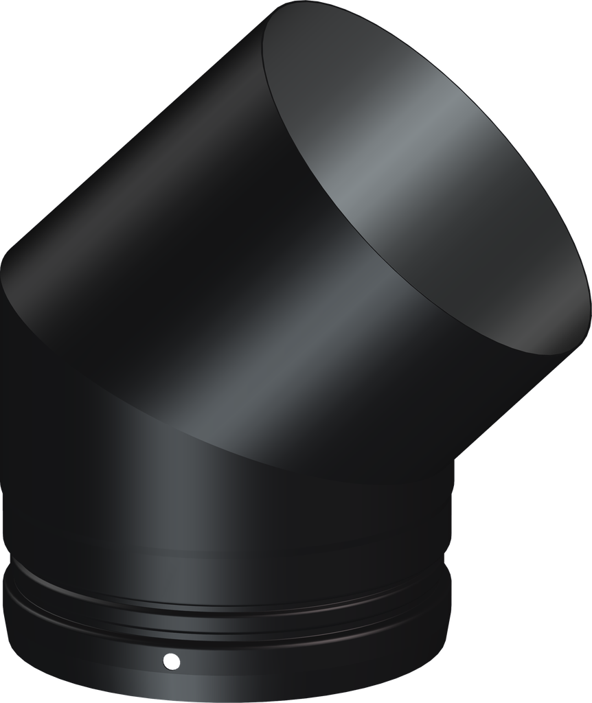 Matt Black Vitreous 45˚ Elbow