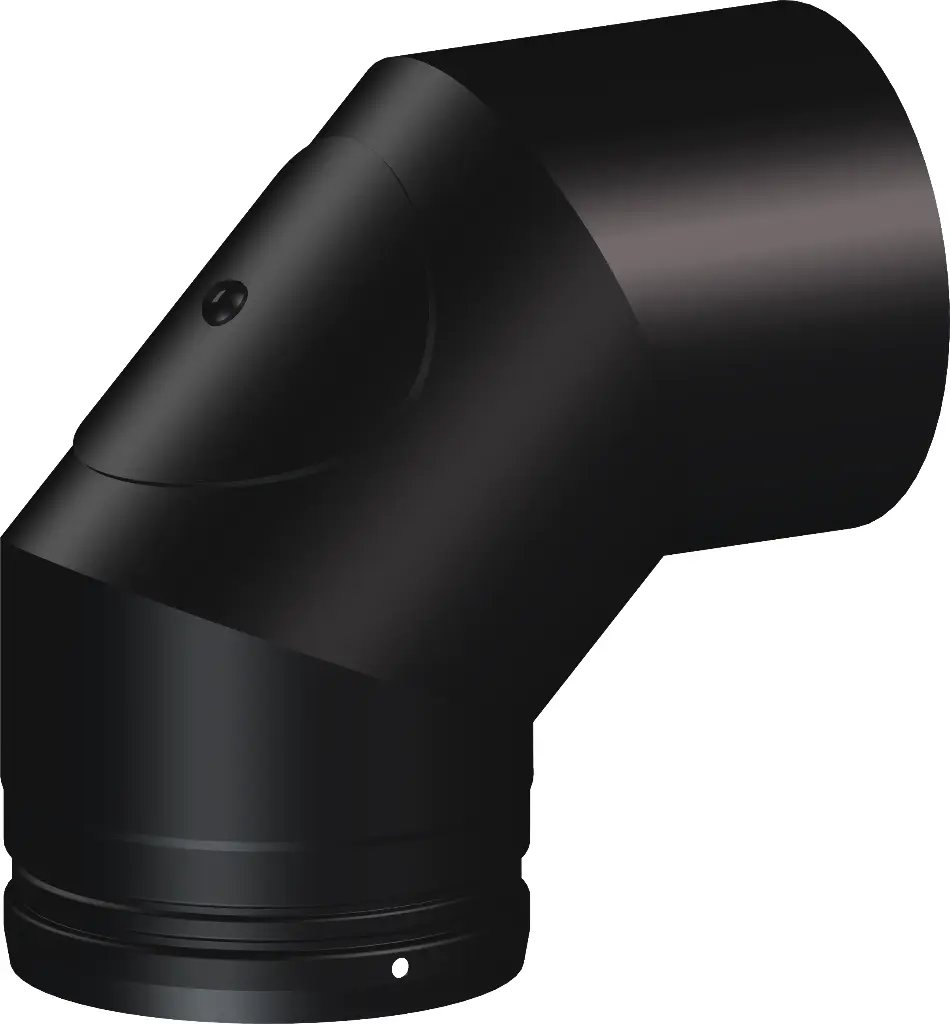 Matt Black Vitreous 90˚ Elbow with Inspection