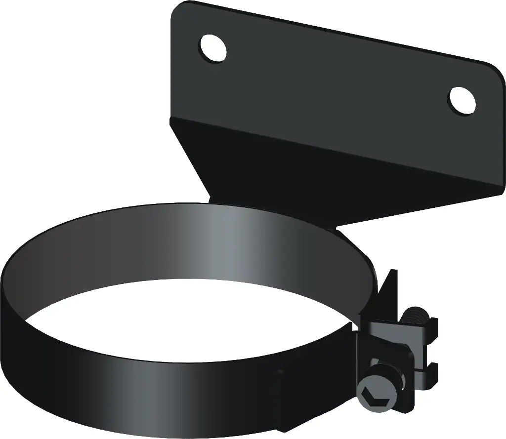 Matt Black Vitreous Flat Wall Support