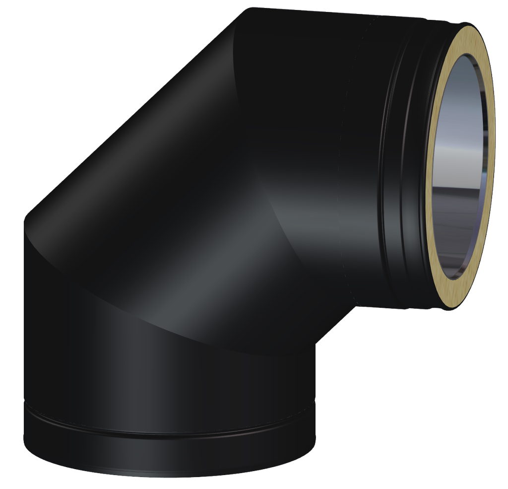 Matt Black Twin Wall 87˚ Elbow