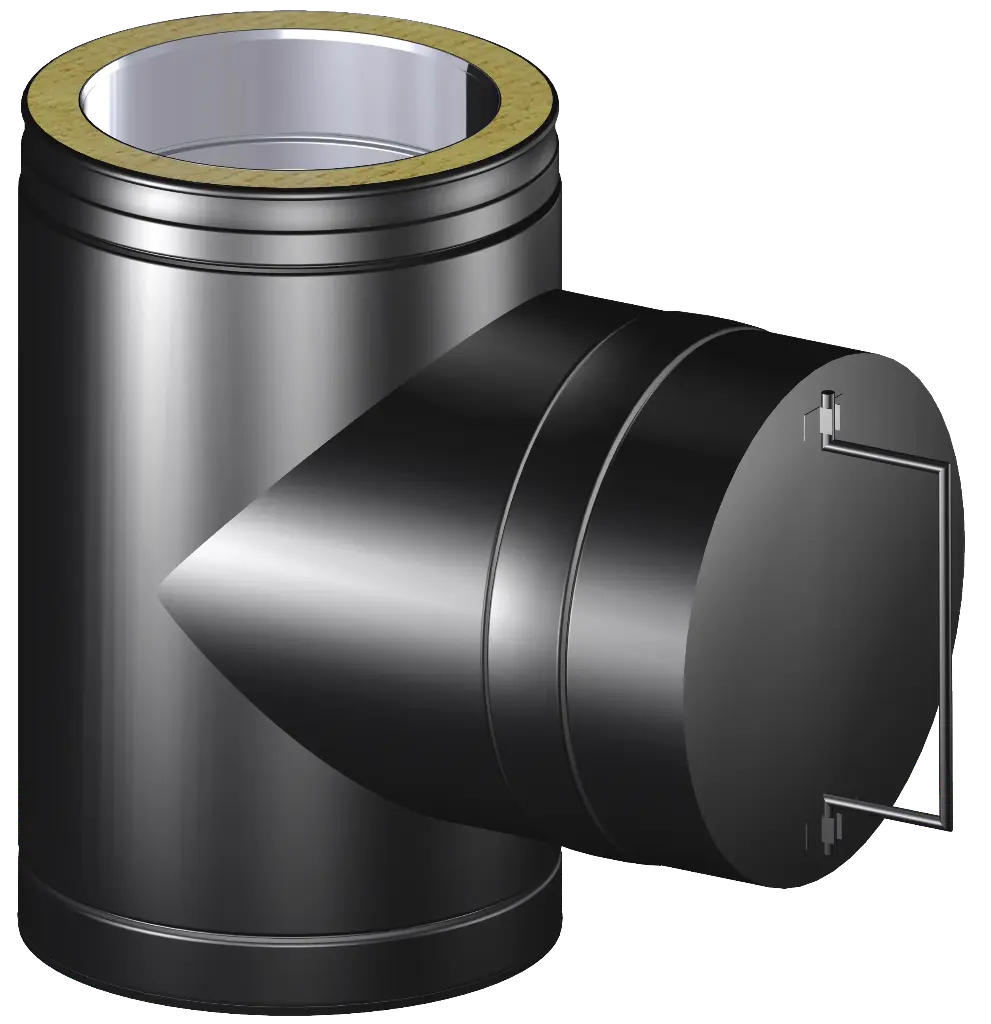 Matt Black Twin Wall 93˚ Tee with Inspection