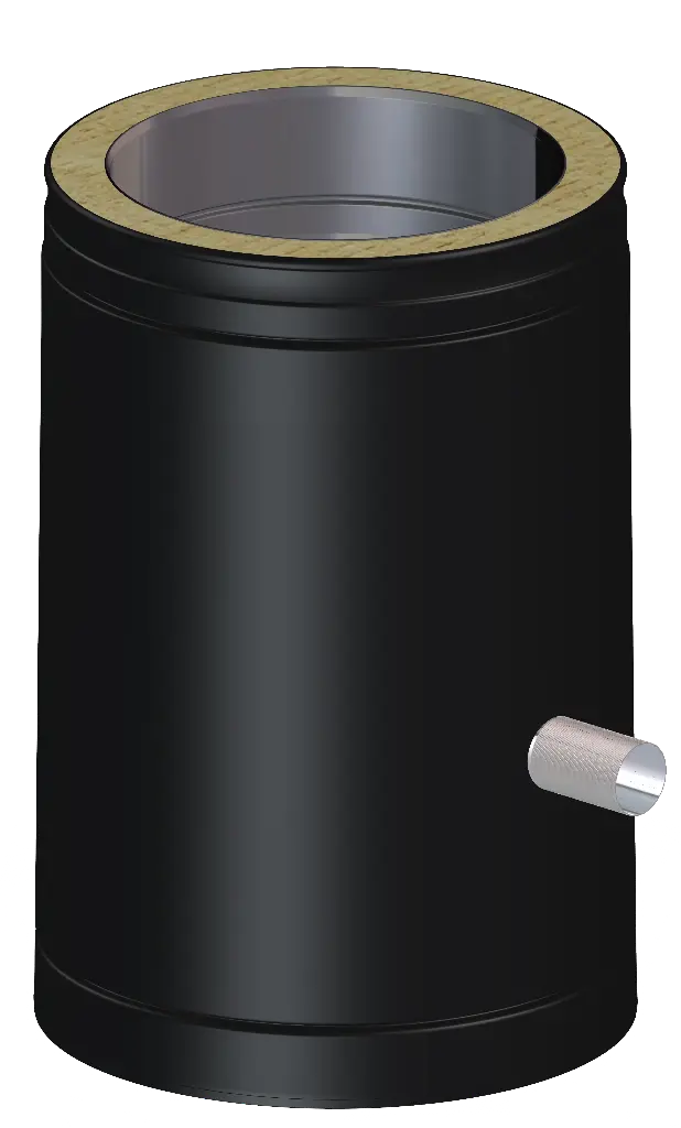 Matt Black Twin Wall Straight Length with Lateral Drain - 300mm