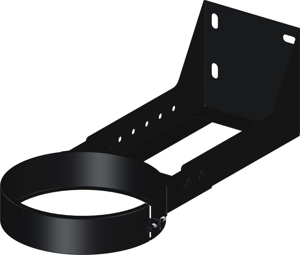 Matt Black Twin Wall Flat Cuttable Wall Support - 100mm to 250mm 