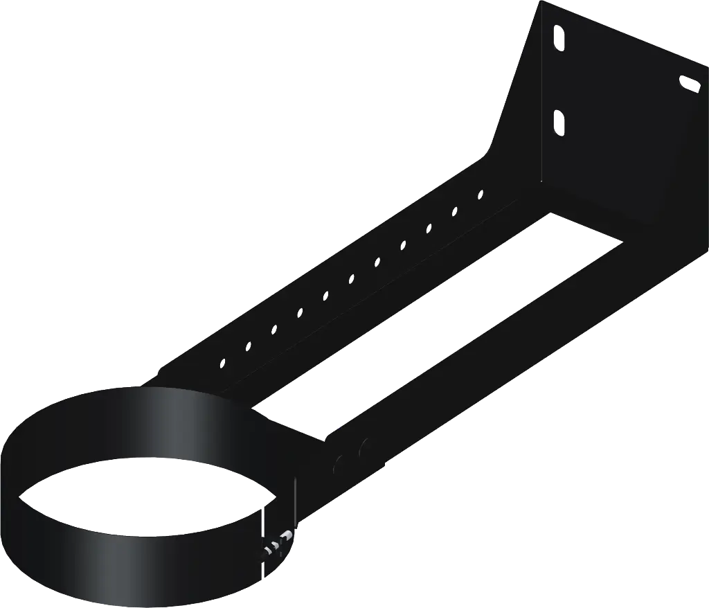 Matt Black Twin Wall Flat Cuttable Wall Support - 250mm to 430mm