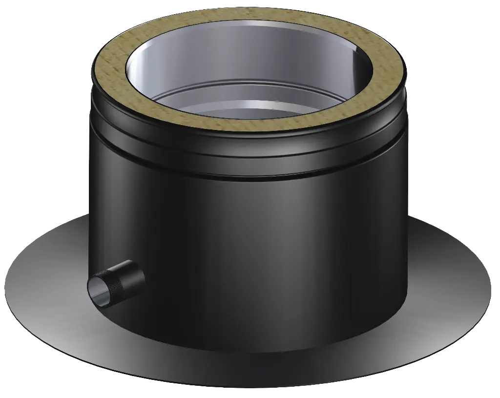 Matt Black Twin Wall Base Plate with Drain