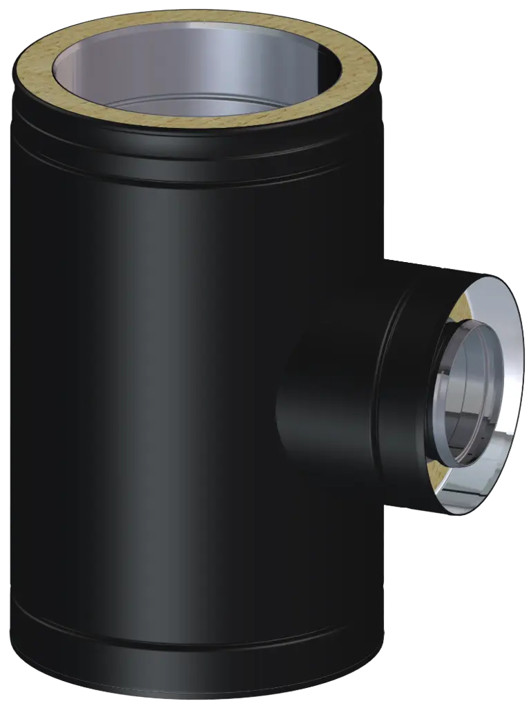 Matt Black Twin Wall 90˚ Reducing Tee