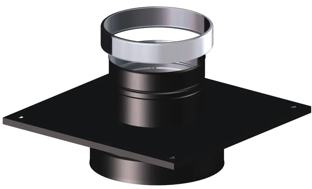 Matt Black Twin Wall Connection Plate Flex 320mm x 320mm