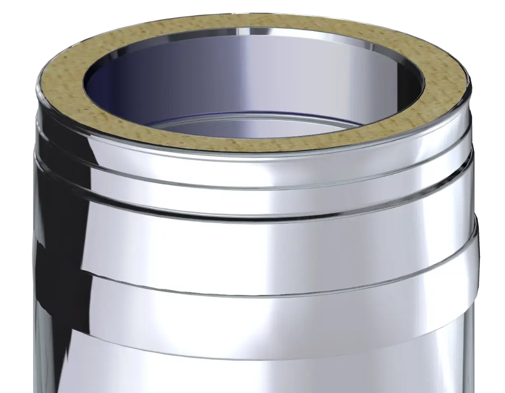 Stainless Steel Twin Wall Adjustable Length of Pipe - 280mm to 420mm