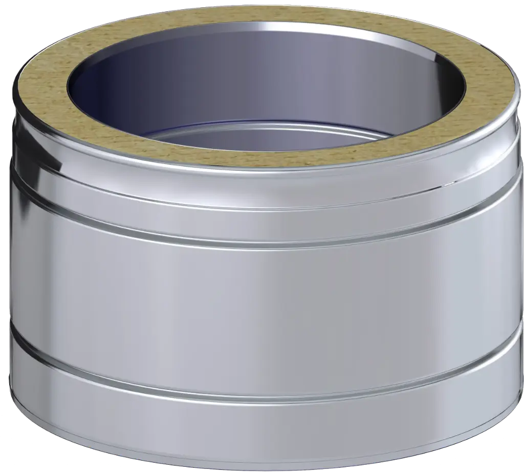 Stainless Steel Twin Wall Length of Pipe - 100mm