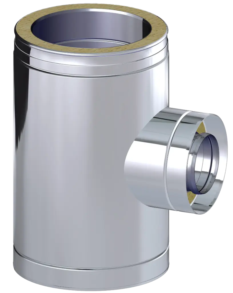 Stainless Steel Twin Wall 90˚ Reducing Tee