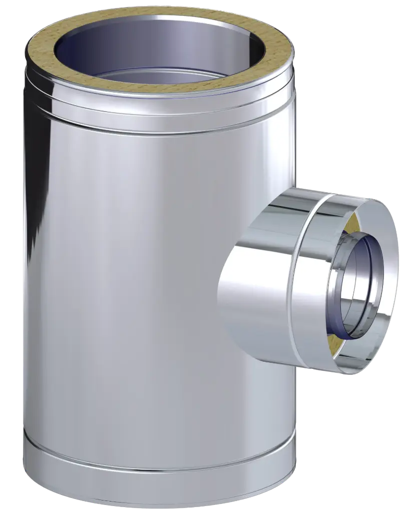 Stainless Steel Twin Wall 93˚ Reducing Tee