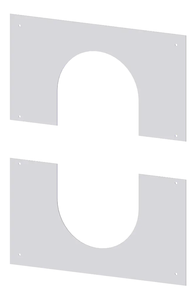 Stainless Steel Twin Wall Squared Finishing Plate 0/30˚