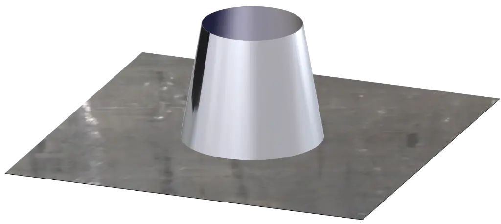 Stainless Steel Twin Wall Flat Flashing h200 Lead Base