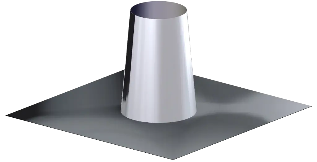 Stainless Steel Twin Wall Flat Flashing h300 Inox Base