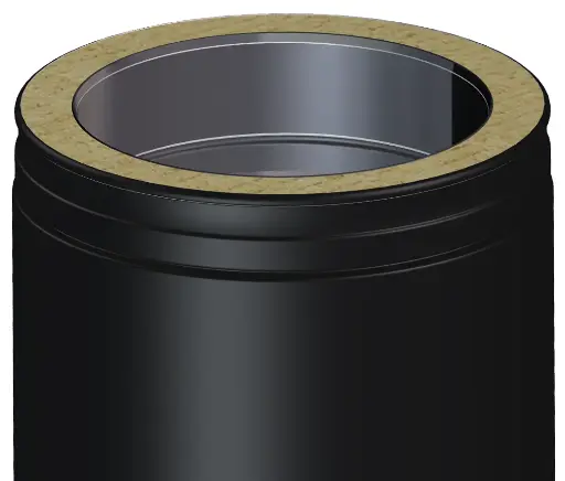 Matt Black Twin Wall Length of Pipe - 1000mm