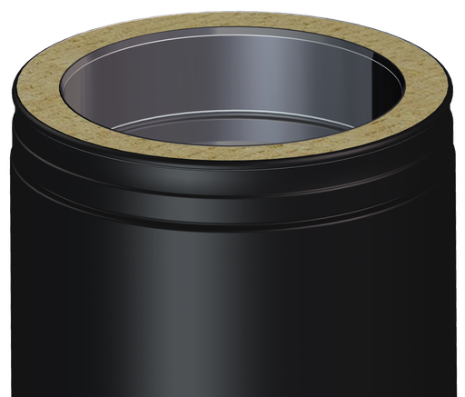 Matt Black Twin Wall Length of Pipe - 300mm