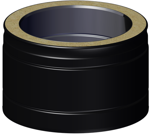 Matt Black Twin Wall Length of Pipe - 100mm