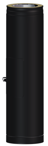 Matt Black Twin Wall Inspection Length of Pipe - 500mm