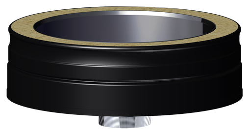Matt Black Twin Wall Soot Collector with Drain