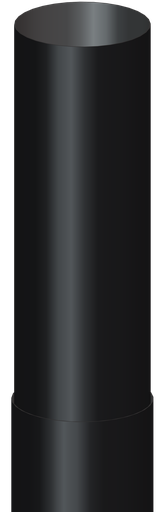 Matt Black Vitreous Adjustable Pipe - 120mm to 450mm 