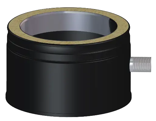 Matt Black Twin Wall Soot Collector with Lateral Drain