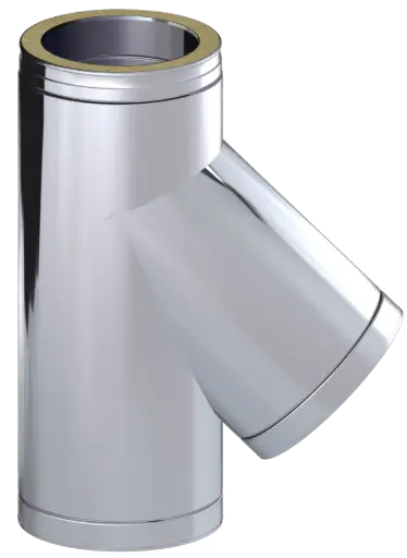 Stainless Steel Twin Wall 135˚ Tee For Condensing and/or Overpressure Applications