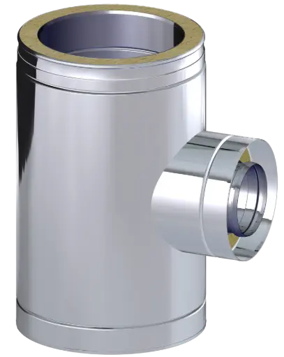 Stainless Steel Twin Wall 93˚ Reducing Tee
