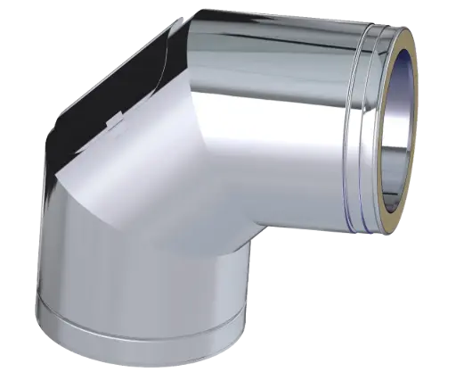 Stainless Steel Twin Wall 87˚ Elbow with Inspection Door